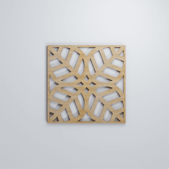 Ekena Millwork 7 3/8"W x 7 3/8"H x 1/4"T Extra Small Garland Decorative Fretwork Wood Wall Panels, Hickory