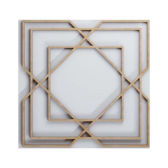 Ekena Millwork 7 3/8"W x 7 3/8"H x 1/4"T Extra Small Lakewood Decorative Fretwork Wood Wall Panels, Hickory