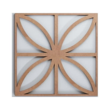 Ekena Millwork 7 3/8"W x 7 3/8"H x 1/4"T Extra Small Swansea Decorative Fretwork Wood Wall Panels, Wood (Paint Grade)