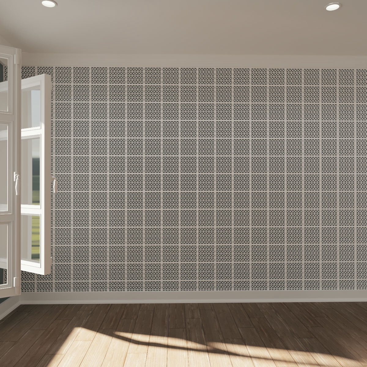 Ekena Millwork 7 3/8"W x 7 3/8"H x 3/8"T Extra Small Akron Decorative Fretwork Wall Panels in Architectural Grade PVC