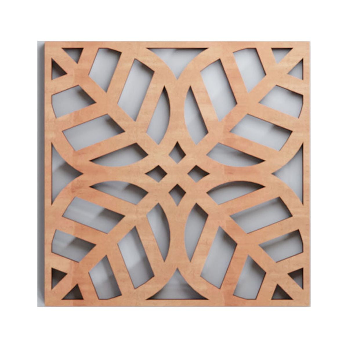 Ekena Millwork 7 3/8"W x 7 3/8"H x 3/8"T Extra Small Garland Decorative Fretwork Wood Wall Panels, Cherry