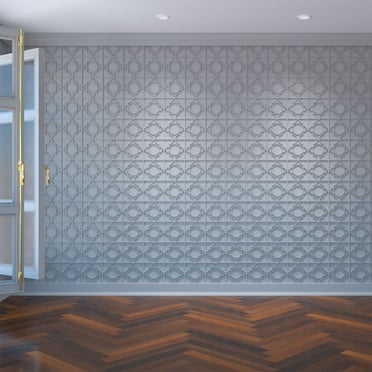 Ekena Millwork 7 3/8"W x 7 3/8"H x 3/8"T Extra Small Gypsum Decorative Fretwork Wall Panels in Architectural Grade PVC