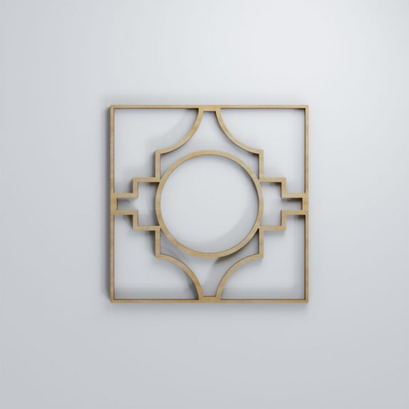 Ekena Millwork 7 3/8"W x 7 3/8"H x 3/8"T Extra Small Gypsum Decorative Fretwork Wood Wall Panels, Hickory