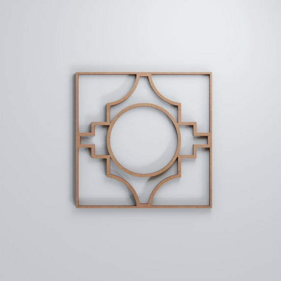 Ekena Millwork 7 3/8"W x 7 3/8"H x 3/8"T Extra Small Gypsum Decorative Fretwork Wood Wall Panels, Wood (Paint Grade)