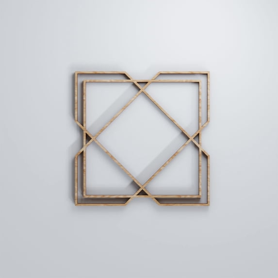 Ekena Millwork 7 3/8"W x 7 3/8"H x 3/8"T Extra Small Kiowa Decorative Fretwork Wood Wall Panels, Red Oak