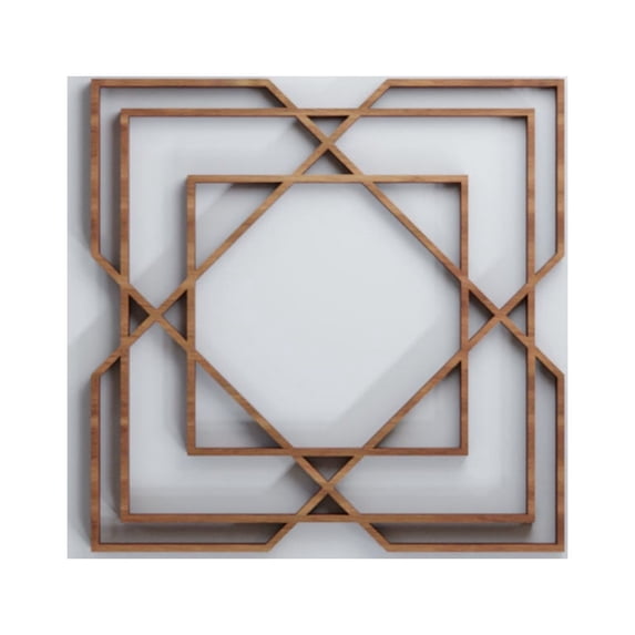 Ekena Millwork 7 3/8"W x 7 3/8"H x 3/8"T Extra Small Lakewood Decorative Fretwork Wood Wall Panels, Walnut