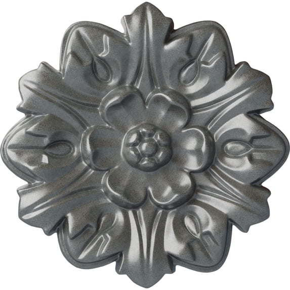 Ekena Millwork 7 5/8"OD x 1"P Emery Leaf Ceiling Medallion, Hand-Painted Platinum
