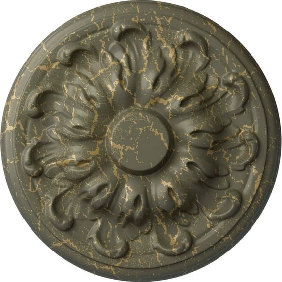 Ekena Millwork 7 7/8"OD x 1 1/2"P Millin Ceiling Medallion (Fits Canopies up to 2"), Hand-Painted Witch Hazel Crackle