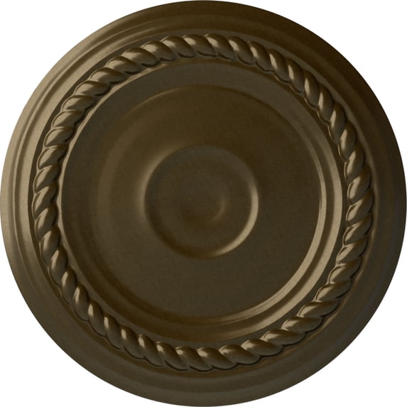 Ekena Millwork 7 7/8"OD x 3/4"P Small Alexandria Ceiling Medallion (Fits Canopies up to 4 5/8"), Hand-Painted Brass