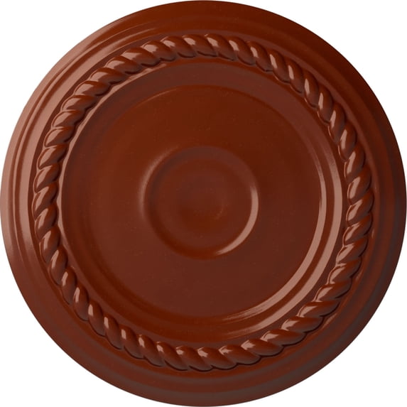 Ekena Millwork 7 7/8"OD x 3/4"P Small Alexandria Ceiling Medallion (Fits Canopies up to 4 5/8"), Hand-Painted Firebrick