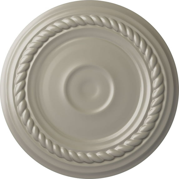 Ekena Millwork 7 7/8"OD x 3/4"P Small Alexandria Ceiling Medallion (Fits Canopies up to 4 5/8"), Hand-Painted Pearl White