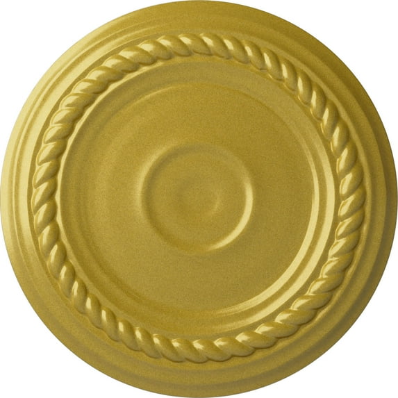 Ekena Millwork 7 7/8"OD x 3/4"P Small Alexandria Ceiling Medallion (Fits Canopies up to 4 5/8"), Hand-Painted Rich Gold