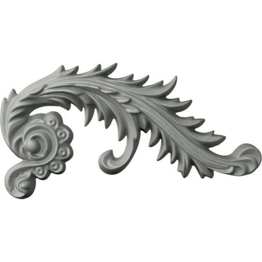Ekena Millwork 7 7/8"W x 4 1/8"H x 3/4"P Medway Scroll Onlay, Left