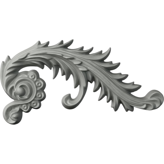 Ekena Millwork 7 7/8"W x 4 1/8"H x 3/4"P Medway Scroll Onlay, Left