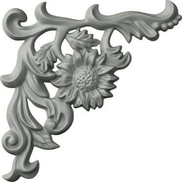 Ekena Millwork 7 7/8"W x 7 7/8"H x 3/4"P Colton Flower Onlay, Left