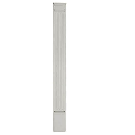 Ekena Millwork 7"W x 108"H x 2 1/4"D with 13 1/8" Attached Plinth, Fluted Pilaster (each)