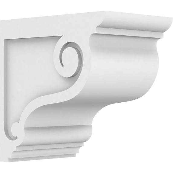 Ekena Millwork 7"W x 12"D x 12"H Standard Scroll Architectural Grade PVC Corbel