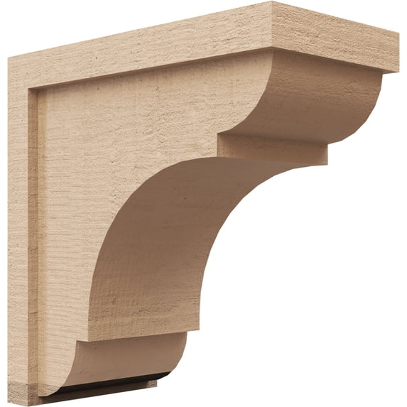 7"W x 14"D x 14"H Classic Bryant Rough Cedar Woodgrain TimberThane Corbel, Primed Tan