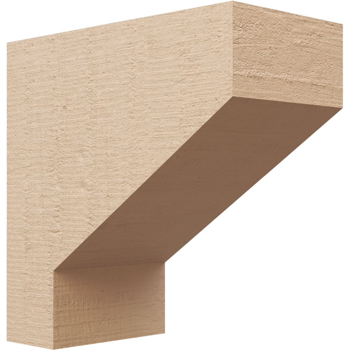 7"W x 14"D x 14"H Classic Clemmons Rough Cedar Woodgrain TimberThane Corbel, Primed Tan