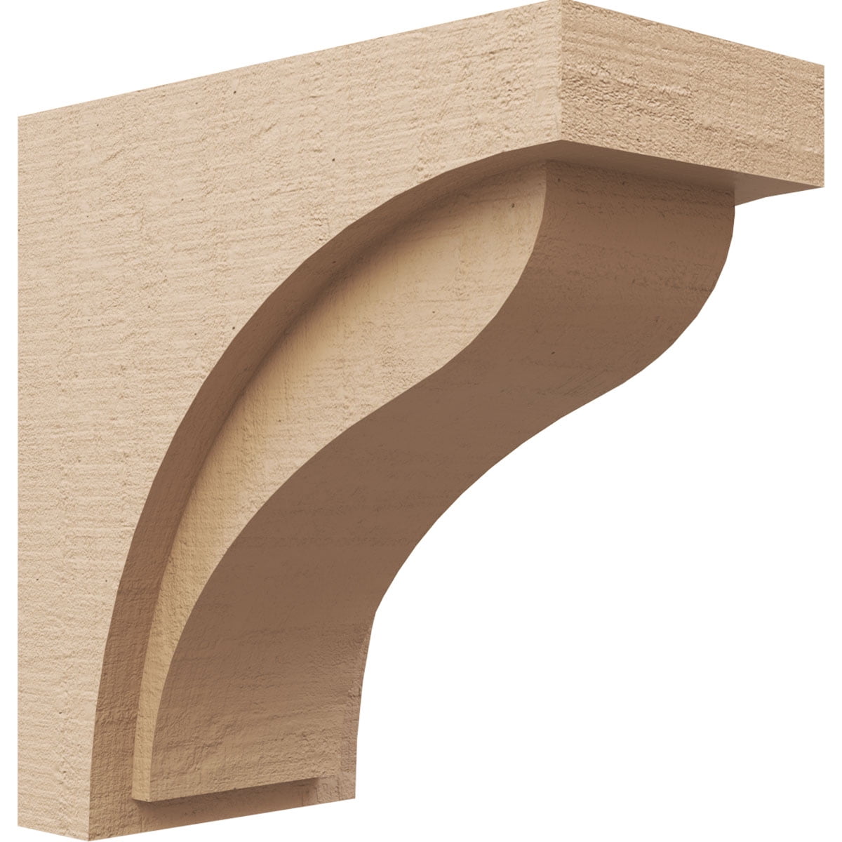 7"W x 14"D x 14"H Classic Helena Rough Cedar Woodgrain TimberThane Corbel, Primed Tan