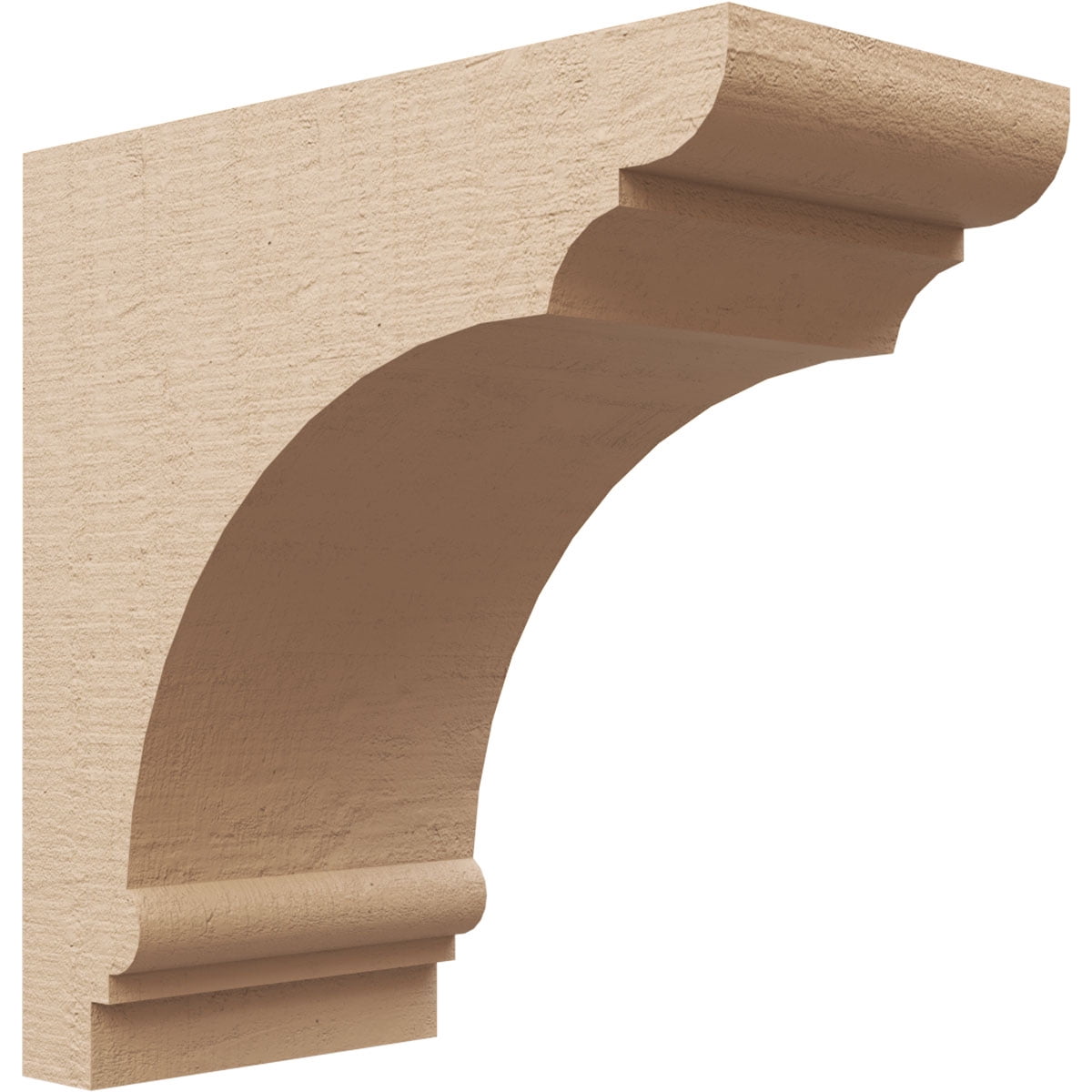 7"W x 14"D x 14"H Classic Hughes Rough Cedar Woodgrain TimberThane Corbel, Primed Tan