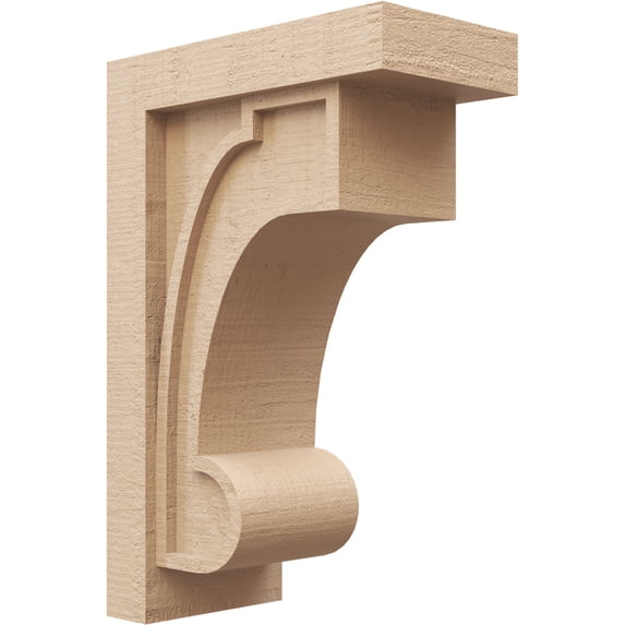 7"W x 14"D x 21"H Classic Alma Rough Cedar Woodgrain TimberThane Corbel, Primed Tan