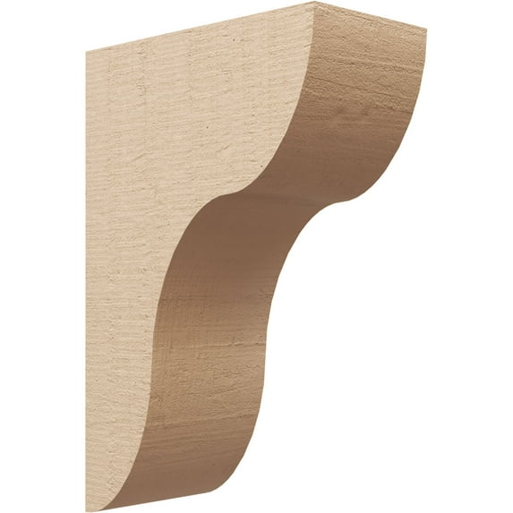 7"W x 14"D x 21"H Classic Carmel Rough Cedar Woodgrain TimberThane Corbel, Primed Tan