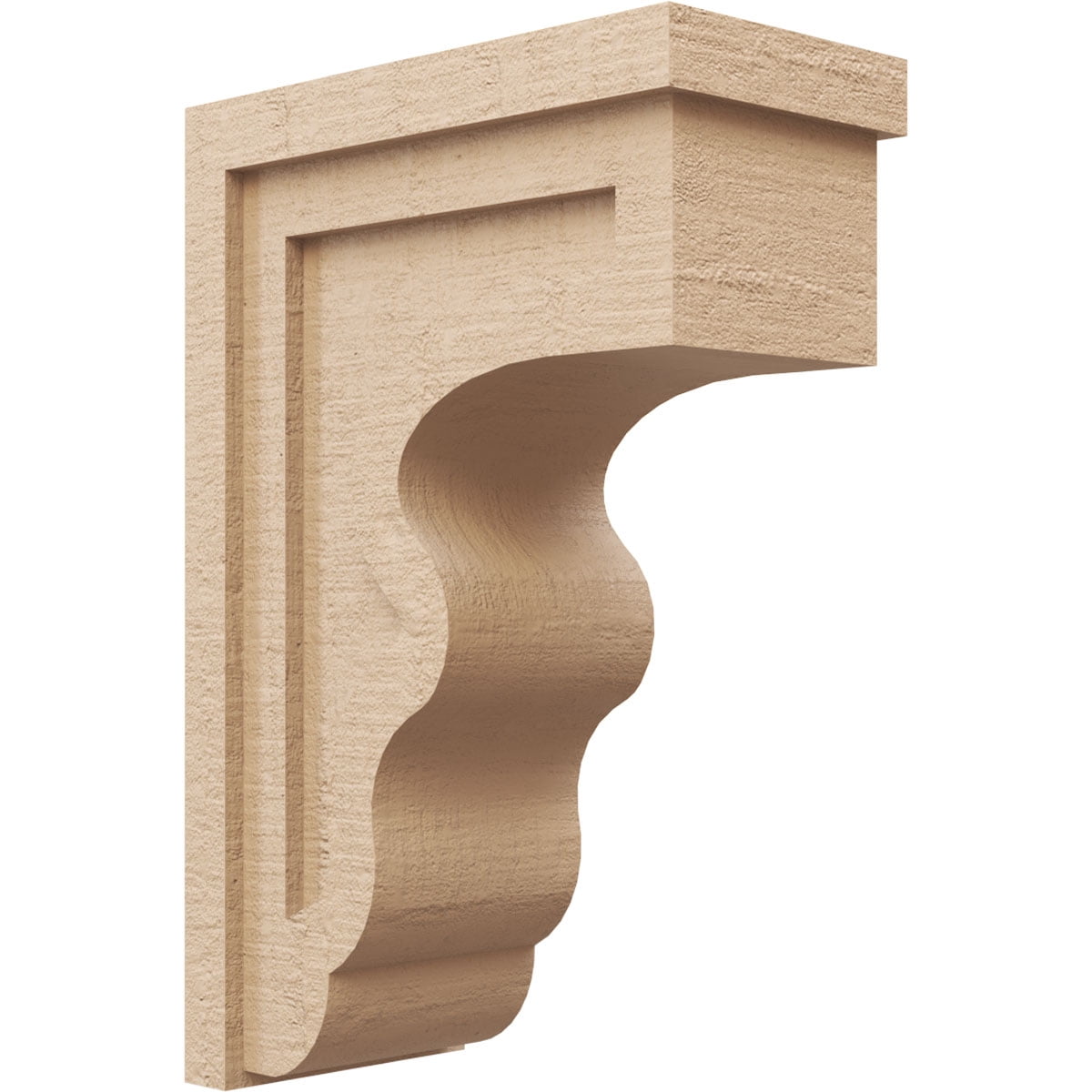 7"W x 14"D x 21"H Classic Highland Rough Cedar Woodgrain TimberThane Corbel, Primed Tan