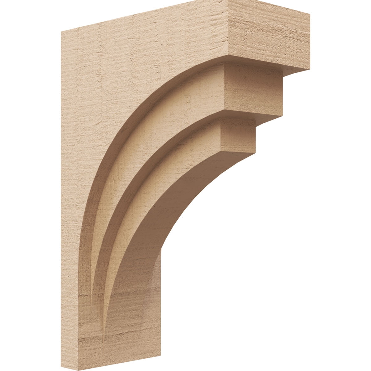 7"W x 14"D x 21"H Classic Rockford Rough Cedar Woodgrain TimberThane Corbel, Primed Tan