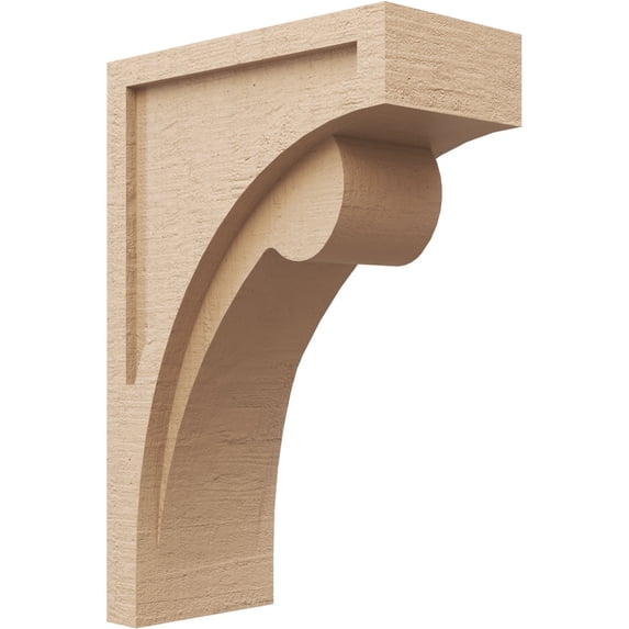 7"W x 14"D x 21"H Classic Viola Rough Cedar Woodgrain TimberThane Corbel, Primed Tan