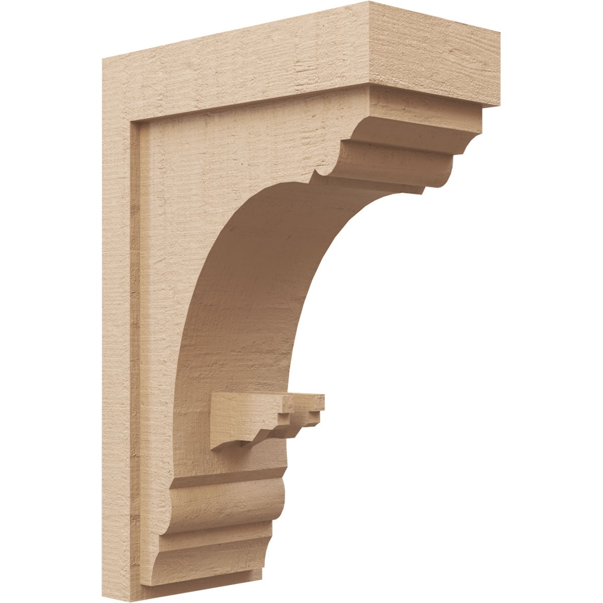 7"W x 14"D x 21"H Classic Warren Rough Cedar Woodgrain TimberThane Corbel, Primed Tan