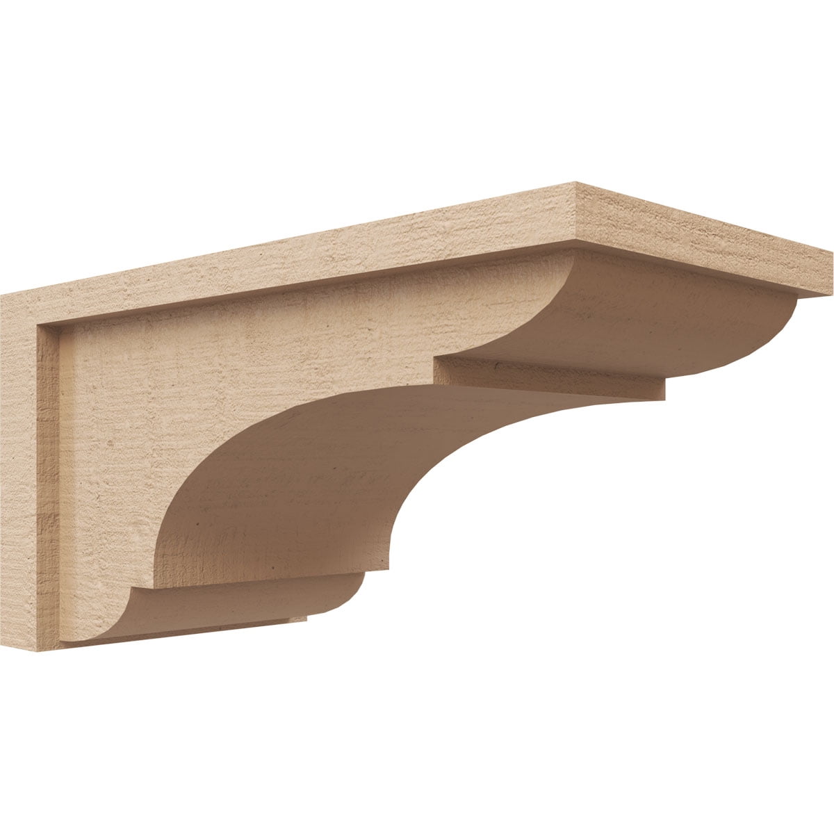 7"W x 14"D x 7"H Wide Bryant Rough Cedar Woodgrain TimberThane Corbel, Primed Tan
