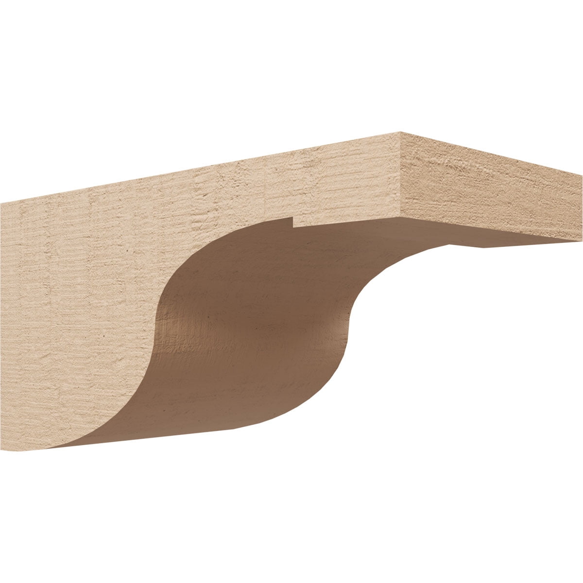 7"W x 14"D x 7"H Wide Del Monte Rough Cedar Woodgrain TimberThane Corbel, Primed Tan