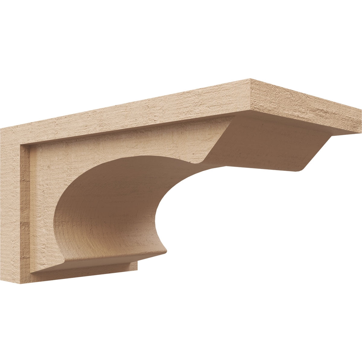 7"W x 14"D x 7"H Wide Emerson Rough Cedar Woodgrain TimberThane Corbel, Primed Tan