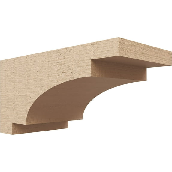 7"W x 14"D x 7"H Wide Mediterranean Rough Cedar Woodgrain TimberThane Corbel, Primed Tan