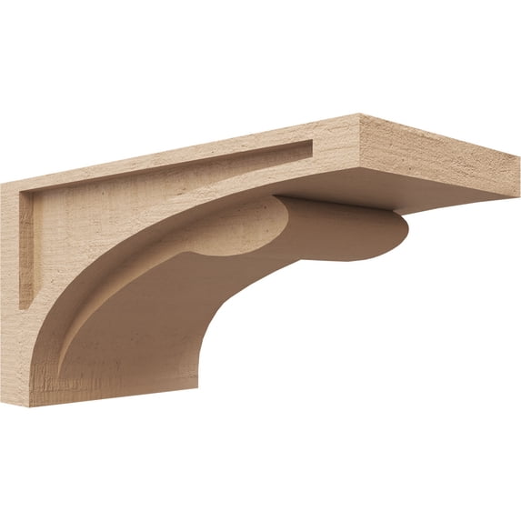 7"W x 14"D x 7"H Wide Viola Rough Cedar Woodgrain TimberThane Corbel, Primed Tan
