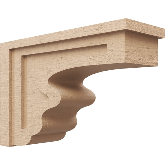 7"W x 21"D x 14"H Classic Highland Rough Cedar Woodgrain TimberThane Corbel, Primed Tan