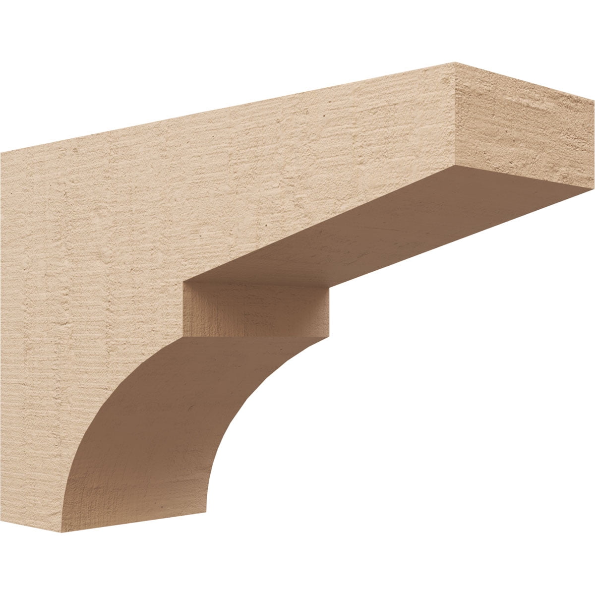 7"W x 21"D x 14"H Classic Monterey Rough Cedar Woodgrain TimberThane Corbel, Primed Tan
