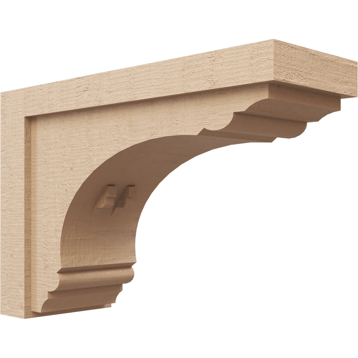 7"W x 21"D x 14"H Classic Warren Rough Cedar Woodgrain TimberThane Corbel, Primed Tan