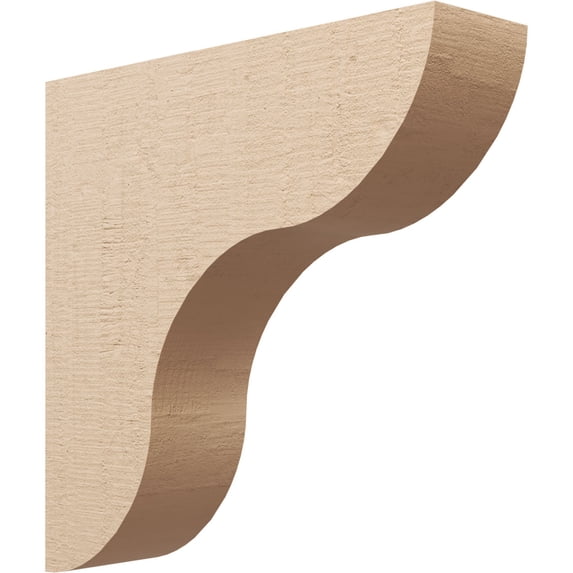 7"W x 28"D x 28"H Thin Carmel Rough Cedar Woodgrain TimberThane Corbel, Primed Tan