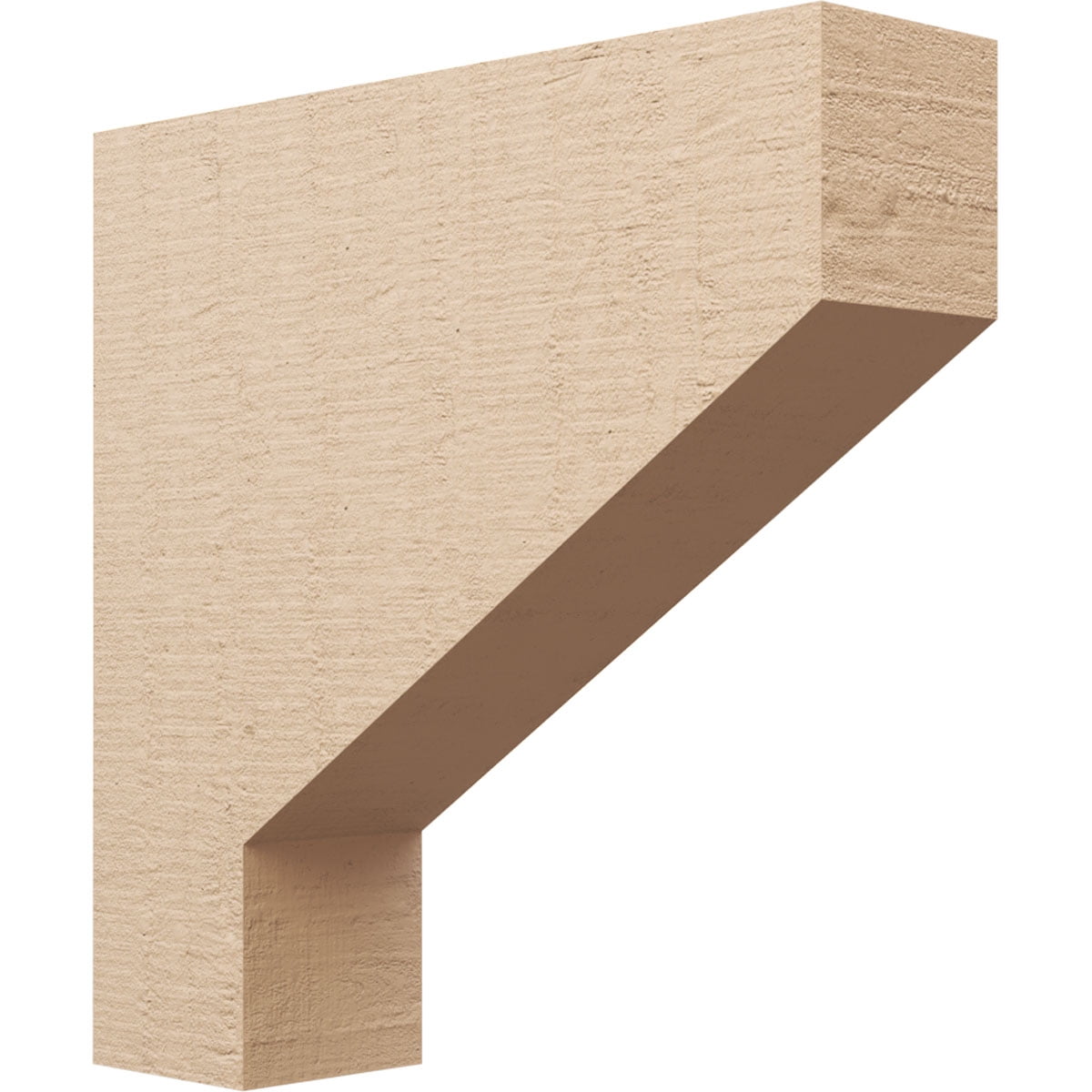 7"W x 28"D x 28"H Thin Clemmons Rough Cedar Woodgrain TimberThane Corbel, Primed Tan