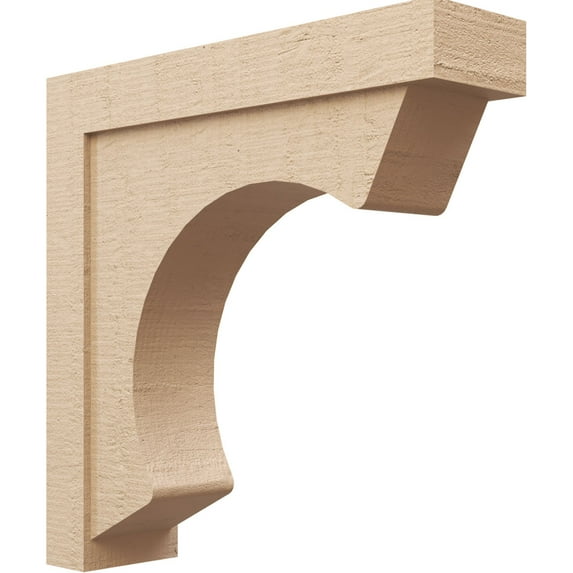 7"W x 28"D x 28"H Thin Emerson Rough Cedar Woodgrain TimberThane Corbel, Primed Tan