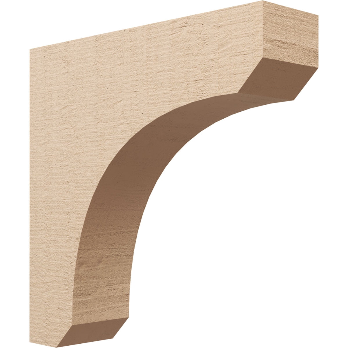 7"W x 28"D x 28"H Thin Legacy Rough Cedar Woodgrain TimberThane Corbel, Primed Tan
