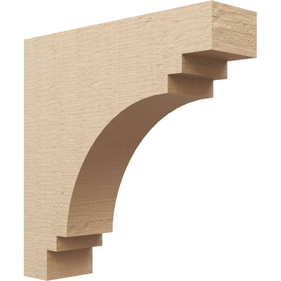 7"W x 28"D x 28"H Thin Pescadero Rough Cedar Woodgrain TimberThane Corbel, Primed Tan