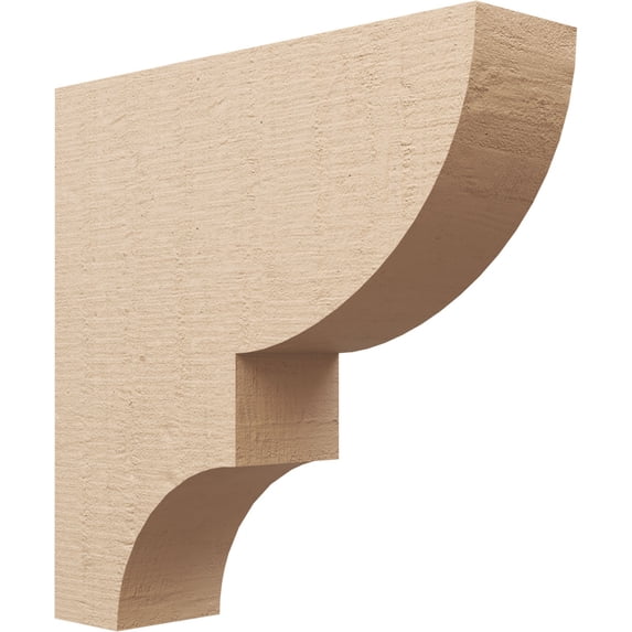 7"W x 28"D x 28"H Thin Ridgewood Rough Cedar Woodgrain TimberThane Corbel, Primed Tan