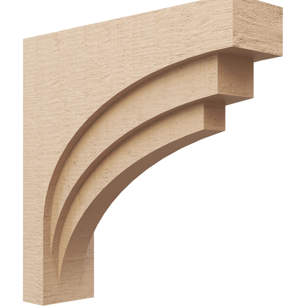 7"W x 28"D x 28"H Thin Rockford Rough Cedar Woodgrain TimberThane Corbel, Primed Tan