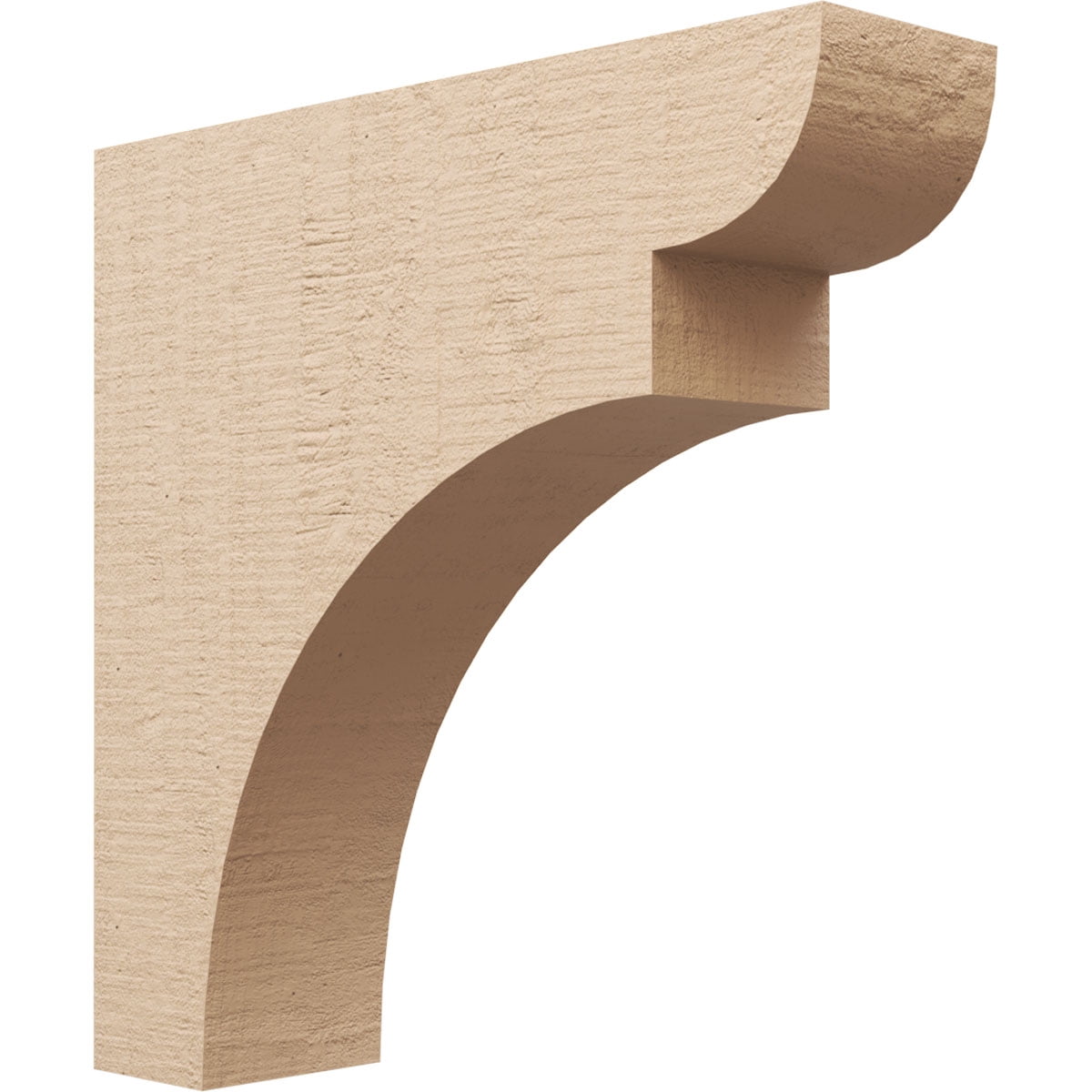 7"W x 28"D x 28"H Thin Yorktown Rough Cedar Woodgrain TimberThane Corbel, Primed Tan