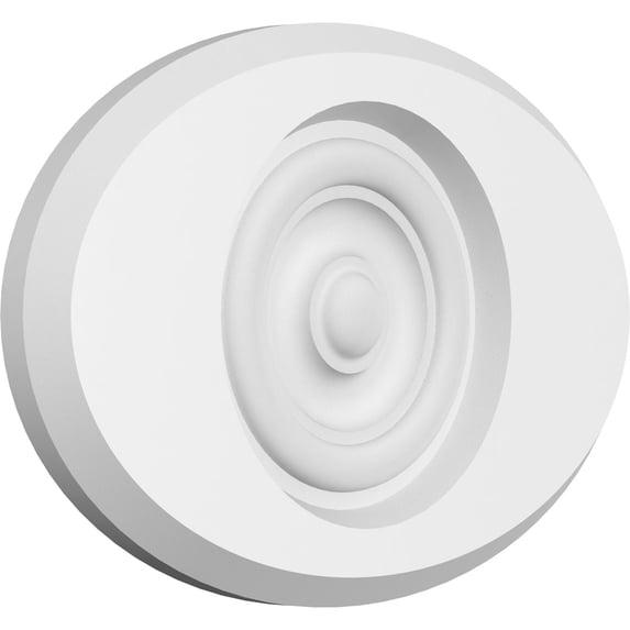 Ekena Millwork 7"W x 4 3/4"H x 1/2"P Standard Dalton Bullseye Rosette with Beveled Edge
