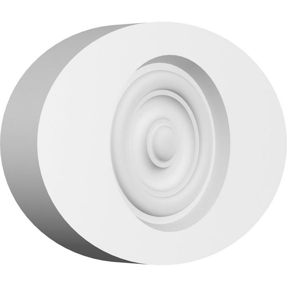 Ekena Millwork 7"W x 4 3/4"H x 1/2"P Standard Dalton Bullseye Rosette with Square Edge (4-Pack)