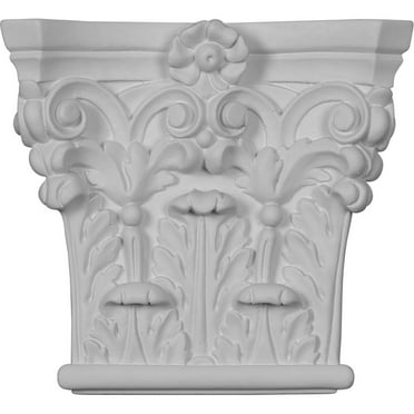Ekena Millwork 7"W x 6 3/8"H x 1 3/4"P Corinthian Pilaster Capital (Fits Pilasters up to 4 3/8"W x 7/8"D)